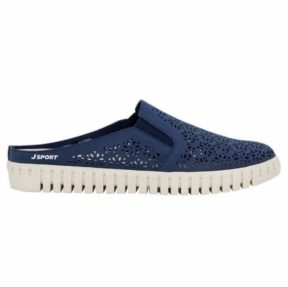 Jsport Ladies' Floral Mule, Navy Blue - Picture 2 of 7